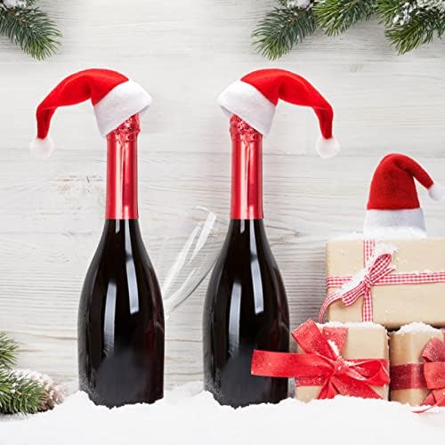 30 יחידות מיני סנטה כובעי שולחן סכום מכסה חג המולד קישוטי יין בקבוק כובעי כלי כסף מחזיקי