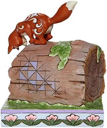 Enesco Disney Tradivers מאת ג'ים שור השועל והכלב על פסלון עץ, 5.75 אינץ ', רב צבעוני