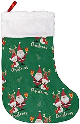 InstantArts 6 חלקים לחג המולד גרביים לחג המולד סנטה קלאוס איילים איילים איילים ירוקים גרבי חג מולד לבן מותאמים