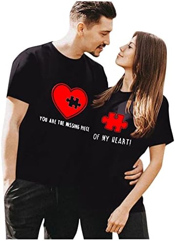 חג האהבה חולצה לגברים נשים שרופ צוואר 2023 קצר שרוול חולצות אימון רגוע גופיות לנשים