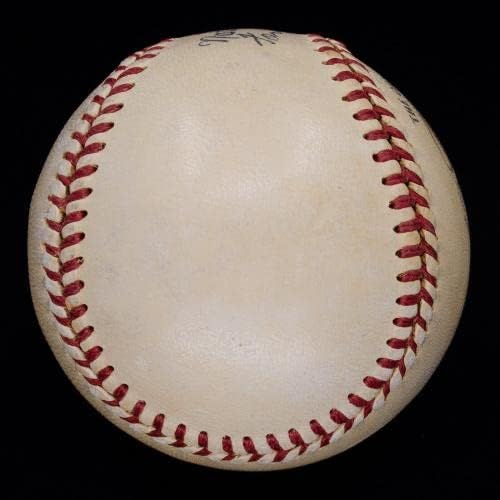בערך 1947 ג'קי רובינסון סינגל חתום על טירון בייסבול אונל עידן JSA מדורג 7! - כדורי בייסד חתימה