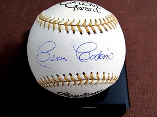 Cesar Cedeno Houston Astros Reds Hof חתום כפפת זהב אוטומטית oml בייסבול JSA - כדורי בייסבול עם חתימה