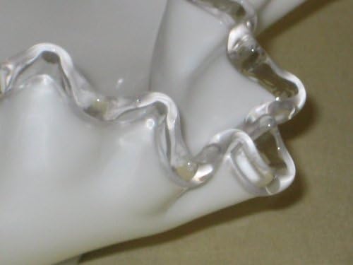וינטג 'פנטון סמל כסף זכוכית חלב כפול קערה גדולה - 12 אינץ' רוחב x 4 אינץ '