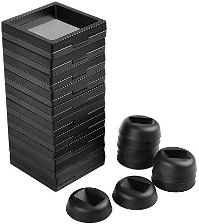סט CrazyStorey של 10 יח 'שחור 3D צף מסגרת צפה מחזיק עמדות ， מדליונים, תכשיטים, 3.6 x 3.6 x 0.8 אינץ'