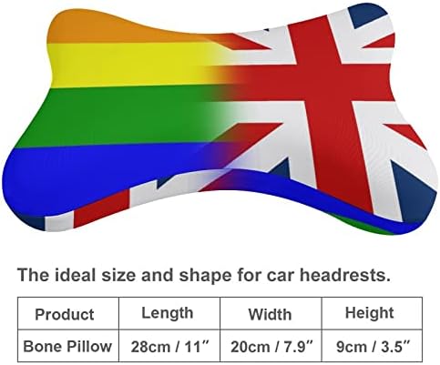 גאווה להטבית כרית צוואר דגל בריטי של 2 כרית כריות כריות ראש רכב בצורת עצם כרית לרכב נסיעות דקורטיביות ביתיות