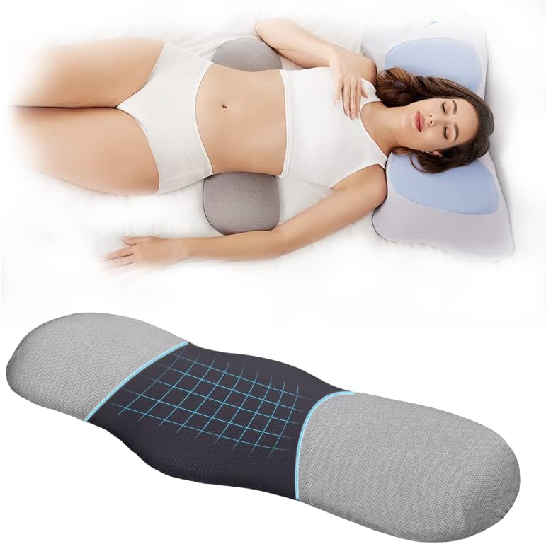 כרית תמיכה המותנית המותנית לזיכרון שינה קצף גב גב תמיכה בכרית להקלה על כאבי גב תחתון, כרית תמיכה במותניים במיטה