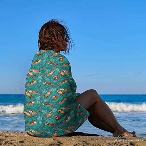 לוטרות באהבה עמיד לחול חוף מגבת קמפינג מקלחת מגבות במהירות יבש בריכת מגבות לזרוק שמיכה, 30 60 אינץ