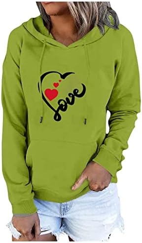 2023 קפוצ'ונים ליום האהבה לנשים אהבה חמודה לב גרפי סווטשירט סווטשירט סווטשירט שרוול ארוך חולצות גדולות