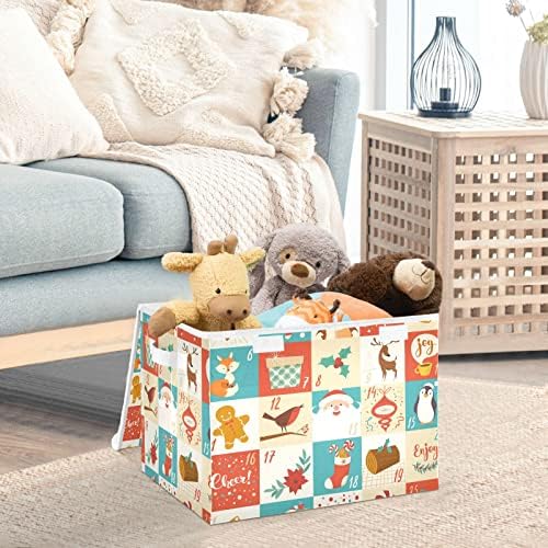 Fuluhuapin Santa Claus Bear Bird Bird Bird Box Cox Box עם מכסה, 16.5 x12.6 x11.8 צעצועים יציבים ארגזי מארגונים