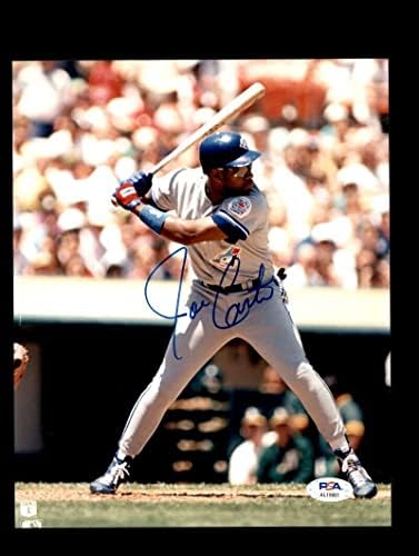 ג'ו קרטר PSA DNA חתום 8x10 חתימת צילום כחול ג'ייס - תמונות MLB עם חתימה