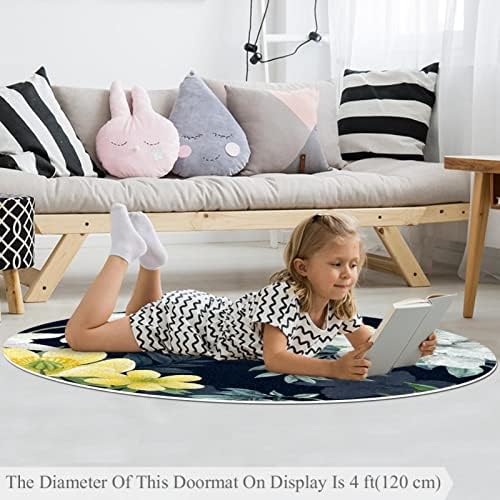 Llnsuply בגודל גדול 4 מטר ילדים עגולים אזור משחק שטיח שטיח חורף פרח פרח משתלת כרית שטיח לא להחליק ילדים שטיח