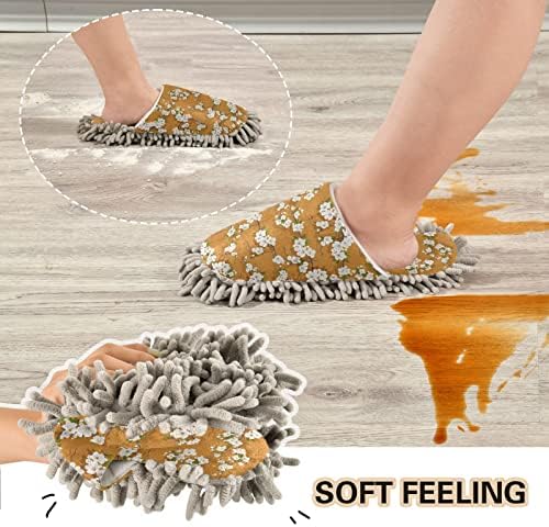 לבן אפרסק פריחת פרח סמרטוט נעלי רצפת ניקוי לשטוף נעלי בית לנשים ניקוי בית כפכפים לבית