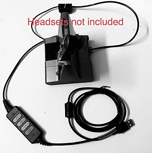 Earsinger DA200 USB עד RJ9 תואם לכבלים ל- Plantrooniccs Jabrao ו- Sennheisero אוזניות DECT אלחוטיות