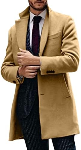 מעילי גברים ומעילים תערובת צמר אופנה מתערבים מדי ז'קט עסקים עם דש דש חמים מעילי הלבשה חיצונית לגברים