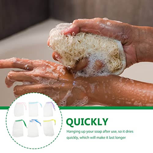 20 יחידות רשת סבון תיק רשת קצף נטו סבון שק שקיות סבון בעבודת יד סבון בועת רשת נטו שקיות עם שרוך