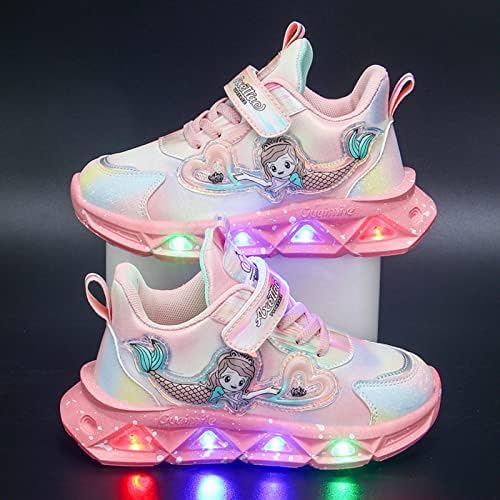 ילדים נעלי ספורט עם אורות נסיכה נושמת תאורה מזדמנת משקל קלדים נעלי לילה נעליים ללא החלקה