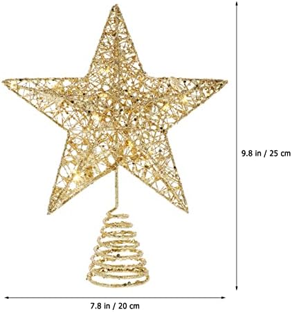 כוכב חג המולד עץ טופר קישוט: 20 סמ נצנצים 3D 3D חג המולד הזהב TEETOP TEETOP TREED TREE KIREDION מסיבת מעדיפה