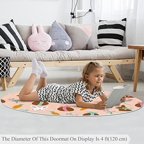 Llnsuply גודל גדול 5 מטר ילדים עגול שטיח פינת משחק שטיח דפוס פסח