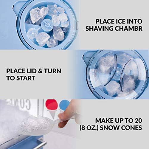 יצרנית קונוס שלג השיש בציר נוסטלגיה עושה 20 פינוקים קרח, כולל 2 כוסות פלסטיק לשימוש חוזר & מגבר;