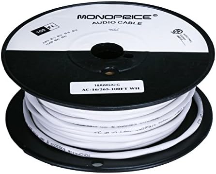 Monoprice 102823 סדרת גישה 16 מד AWG Cl2 מדורג 2 מוליך חוט/ כבל 100ft בטיחות אש בקיר, מעיל בחומר