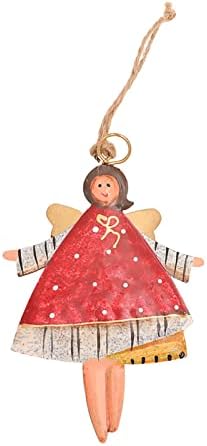 קישוט לחג המולד יצירתי אמנות ברזל מצויר ביד מלאך נערת תליון עץ חג המולד אביזרים תליון 6 רגל גרלנד למדרגות