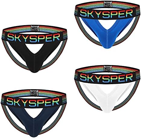 Skysper's Jockstrap נושם רשת כותנה נושמת רצועת תחתונים גברים, תומכים אתלטיים לגברים