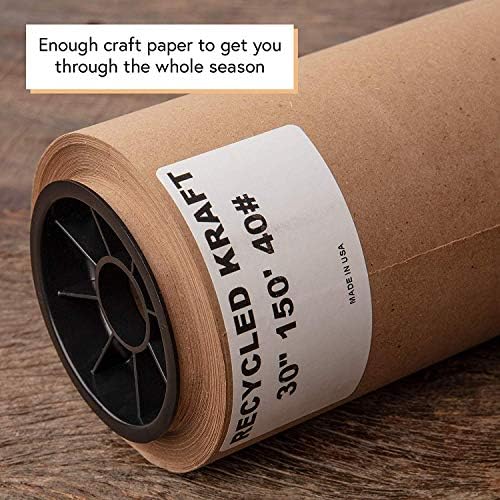 גליל נייר קראפט 30 איקס 1800 מגה רול חום - תוצרת ארה ב חומר ממוחזר טבעי - מושלם לאריזה, עטיפה, קצב, מלאכה,