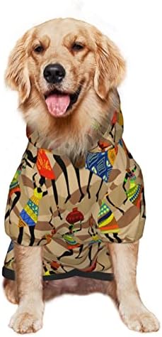 קפוצ'ון גדול של כלבים אפריקאים-נשים-חום-חום-חום סוודר בגדי חיות מחמד