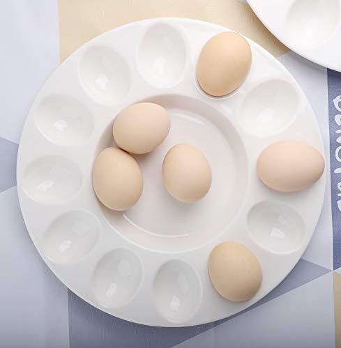 מגש ביצה נטול חרסינה 10 אינץ 'מגש ביצת פסחא דקורטיבי ל 12 תאים