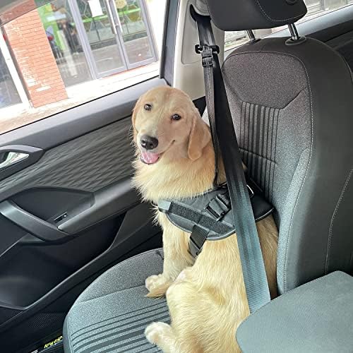 חגורת בטיחות לכלבים לרכב, חגורת בטיחות לרתמת חיות מחמד עבור טנדרים משאיות אורך מתכוונן בעבודה עם