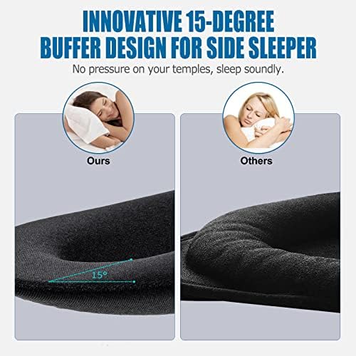 חבילת מסכת שינה של 3, שדרוג חסימת אור 3 מסכות עיניים לשינה, צדדים דקים במיוחד לשינה צדדית, כיסוי עיניים