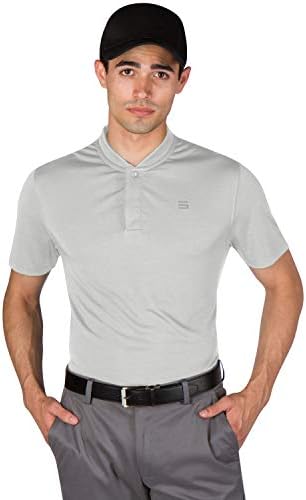 שלושה שישים ושש חולצות גולף מהירות נטולות צווארון לגברים - פולו מזדמן שרוול קצר, בד מתיחה