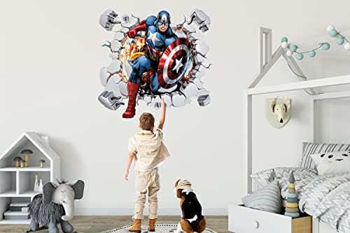 W-yang Captain America מדבקת קיר, Vinyl Comic
