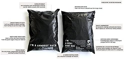 חברת האריזה הטובה יותר. חבילות קומפוסט שקיות עפר שחורות-5.3 על 9.2 100 דיוורים