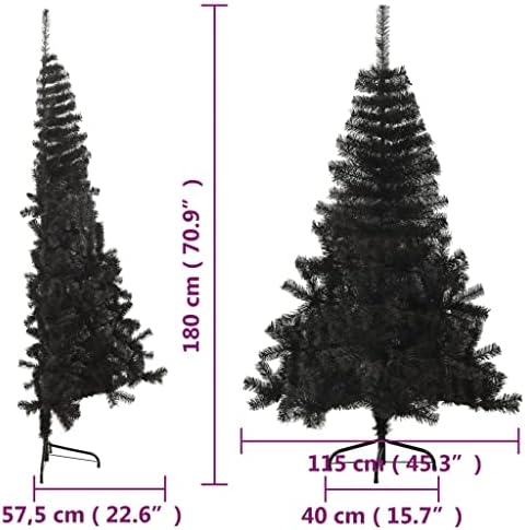 עץ חג המולד של חצי, עץ חג המולד הסואלי הריאליסטי שחור לאורך זמן רב לבית לקישוט לחדר שינה