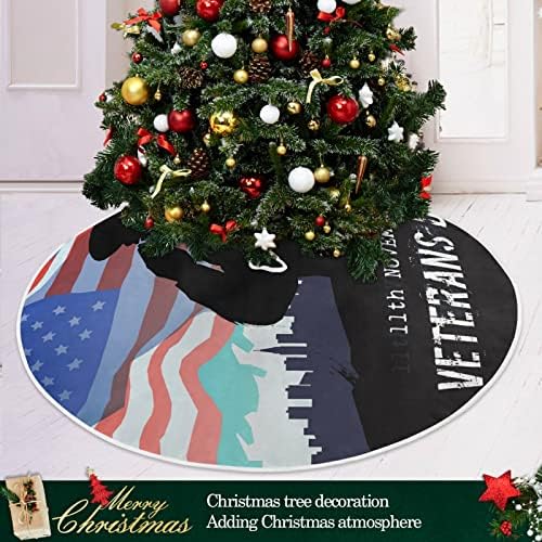 יום הוותיקים של Oarencol יום דגל אמריקאי חצאית עץ חג המולד פטריוט