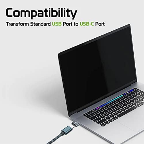 USB-C נקבה ל- USB מתאם מהיר זכר התואם ל- Dell XPS 13-9370-D1605G למטען, סנכרון, מכשירי OTG כמו מקלדת,