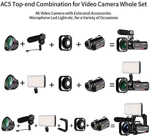 מצלמת וידאו מצלמת וידאו 4 קראט מצלמת וידאו 5 עם זום אופטי פי 12 3.1& 34; 1080 פי 60 פריימים לשנייה