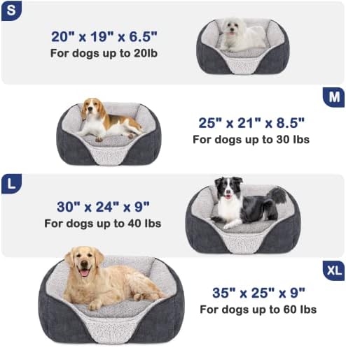 סיוקו גדול כלב מיטות לכלבים גדולים מכונת רחיץ מלבן מיטה לחיות מחמד עם אנטי להחליק תחתון, רך שינה