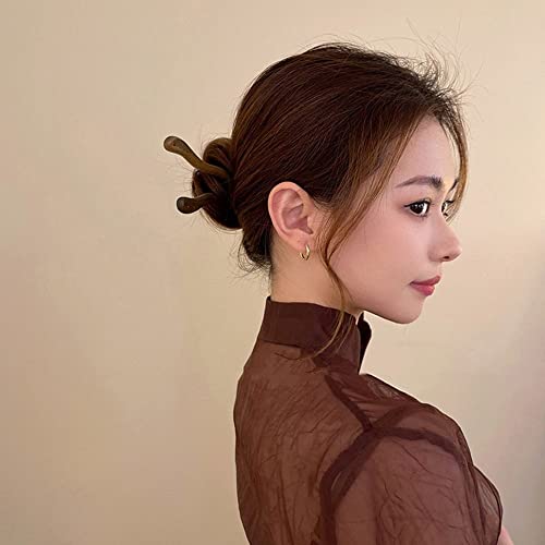 עץ שיער מקלות בציר סיני סגנון אלגנטי עץ שיער מקל לנשים ילדה סיכות פשוט שיער מזלג בציר האנפו צ 'ונגסאם בארה'