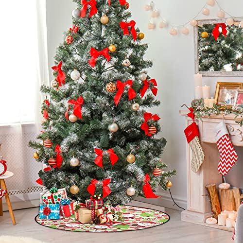 מחצלת עץ חג המולד Visesunny מחצלת סנטה קלאוס חמוד ועץ עץ עץ עץ עץ מעמד מחצלת מגן רצפה סופג עץ עץ מחצלת מגש לחג