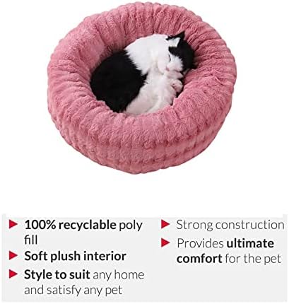 מיטת שינה עגולה קטיפה 3 - מיטת כלב סופגנייה - בית מיטת כרית מחצלת לכלב קטן ובינוני אספקת חיות מחמד עיצוב