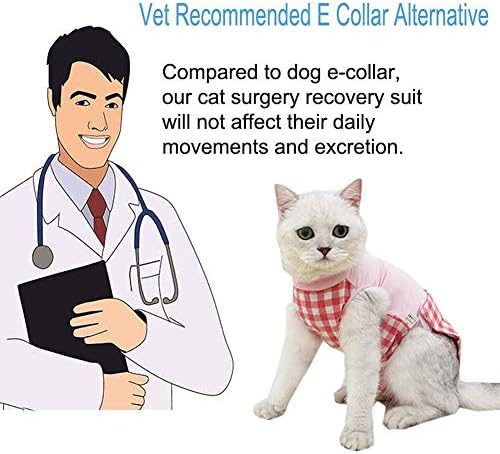 חליפת התאוששות חתולים של Coppthinktu לפצעי בטן או מחלות עור, אלטרנטיבה צווארון אלקטרוני נושם לחתולים וכלבים,