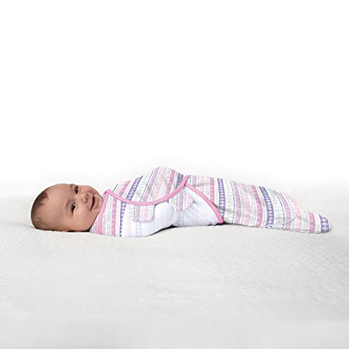 Swaddleme® חדר לגדול ™ Swaddle-0-6 חודשים, עטיפת חוטף לתינוק אחד גדל עם התינוק, ועובר לזרועות