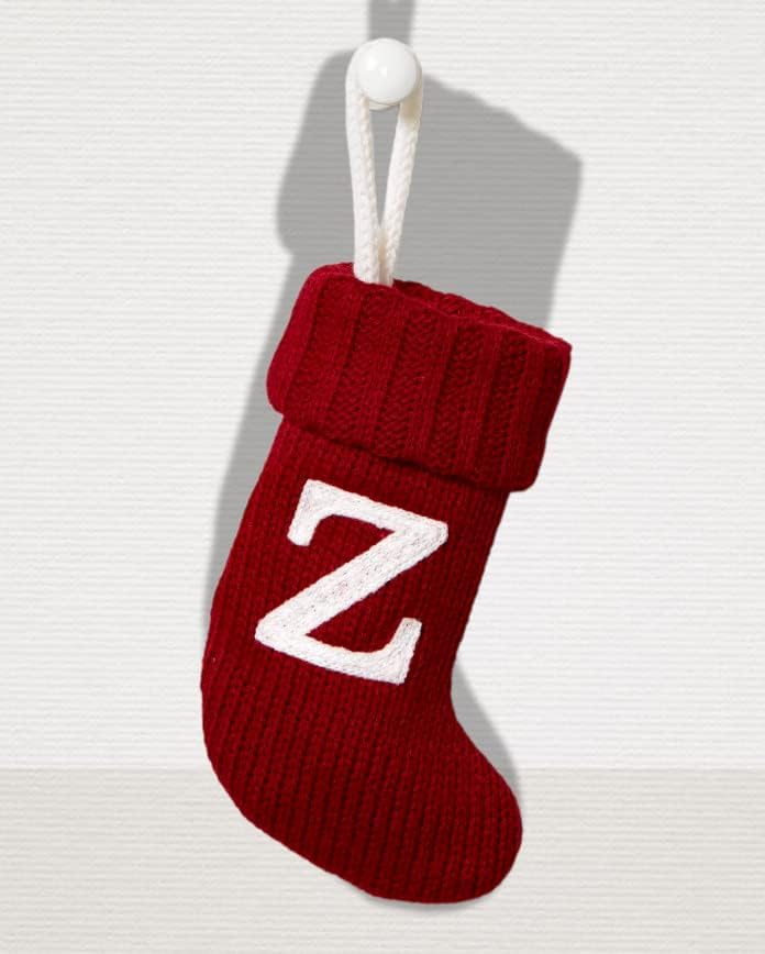 Wondershop מכוון לחג המולד סרוג מיני גרב מכתב מונוגרמה Z אדום מדדים 8.5