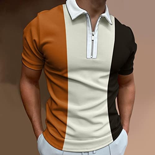 חולצות פולו של Wabtum לגברים עם כיס, דש כותנה מפוסה של גברים צמרות שרוול קצר