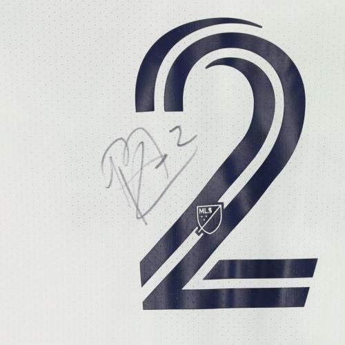 פרי מטבח La Galaxy חתימה על חתימה משומשת 2 ג'רזי לבן מעונת MLS 2020 - גופיות כדורגל עם חתימה