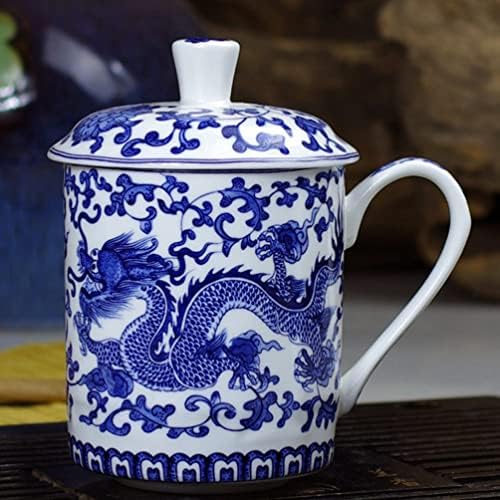 כוס תה סינית של המוטון 2 סטים קרמיקה כוס תה קרמיקה כחול -לבן סיני כוס תה תה מעודנת כוס סלאדון כוס שתייה
