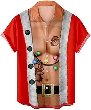 חולצת חג מולד מכוערת של גברים מצחיקה חולצות הוואי מודפסות מצחיקות