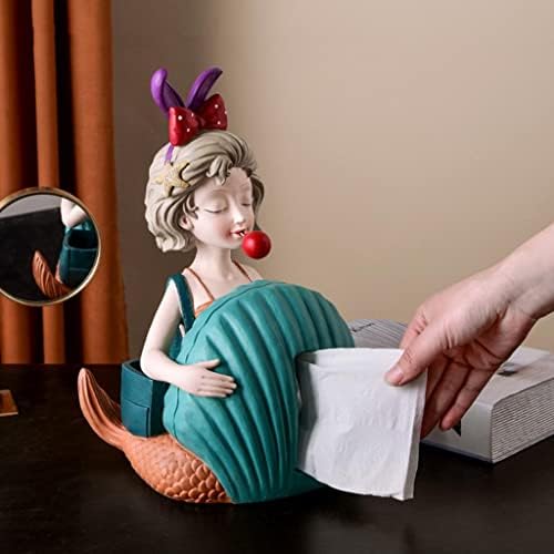 קופסת רקמות של Leefasy, נערת דקורטיבית מודרנית פסל רקמות מתקן לתיק משטחי יהירות אמבטיה, מלון, מסעדה,